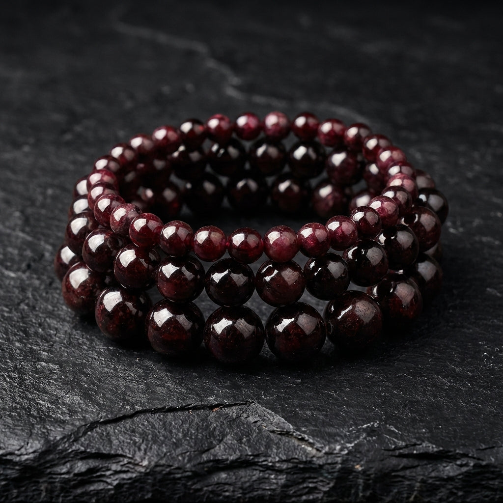 Garnet Healing Crystal Bracelet: Intention Set in Artisan-Handled Fragments