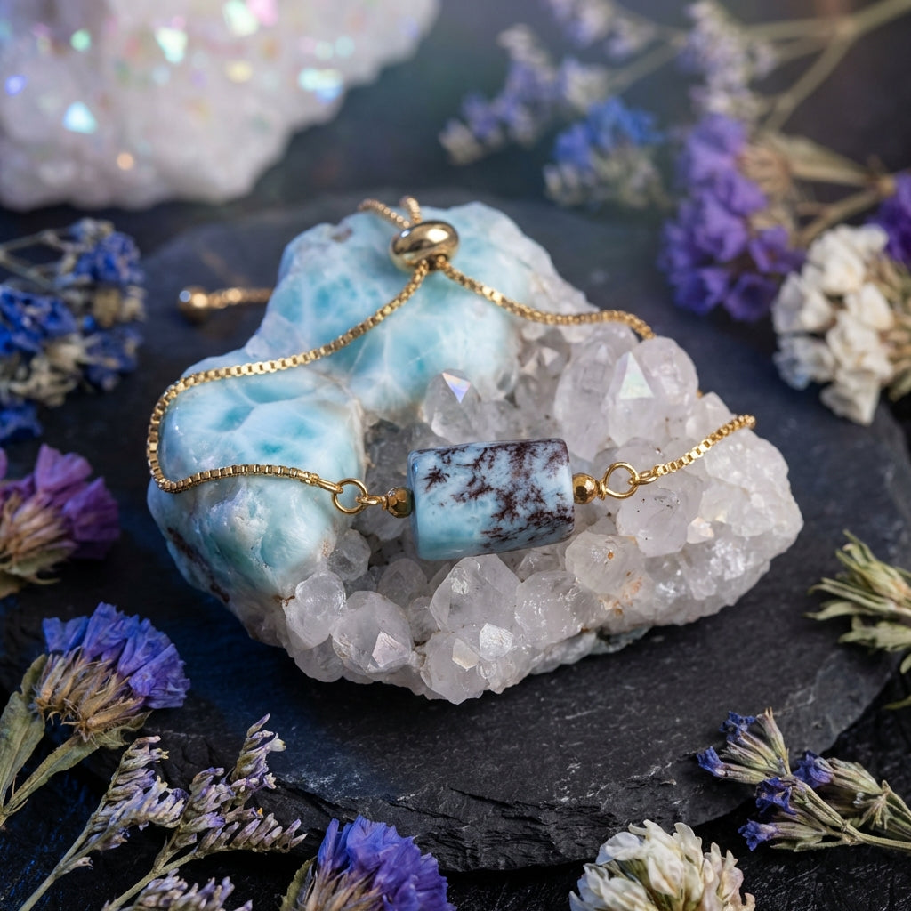 Sacrametal Healing Crystal Bracelet : Minimalist Intention Jewelry