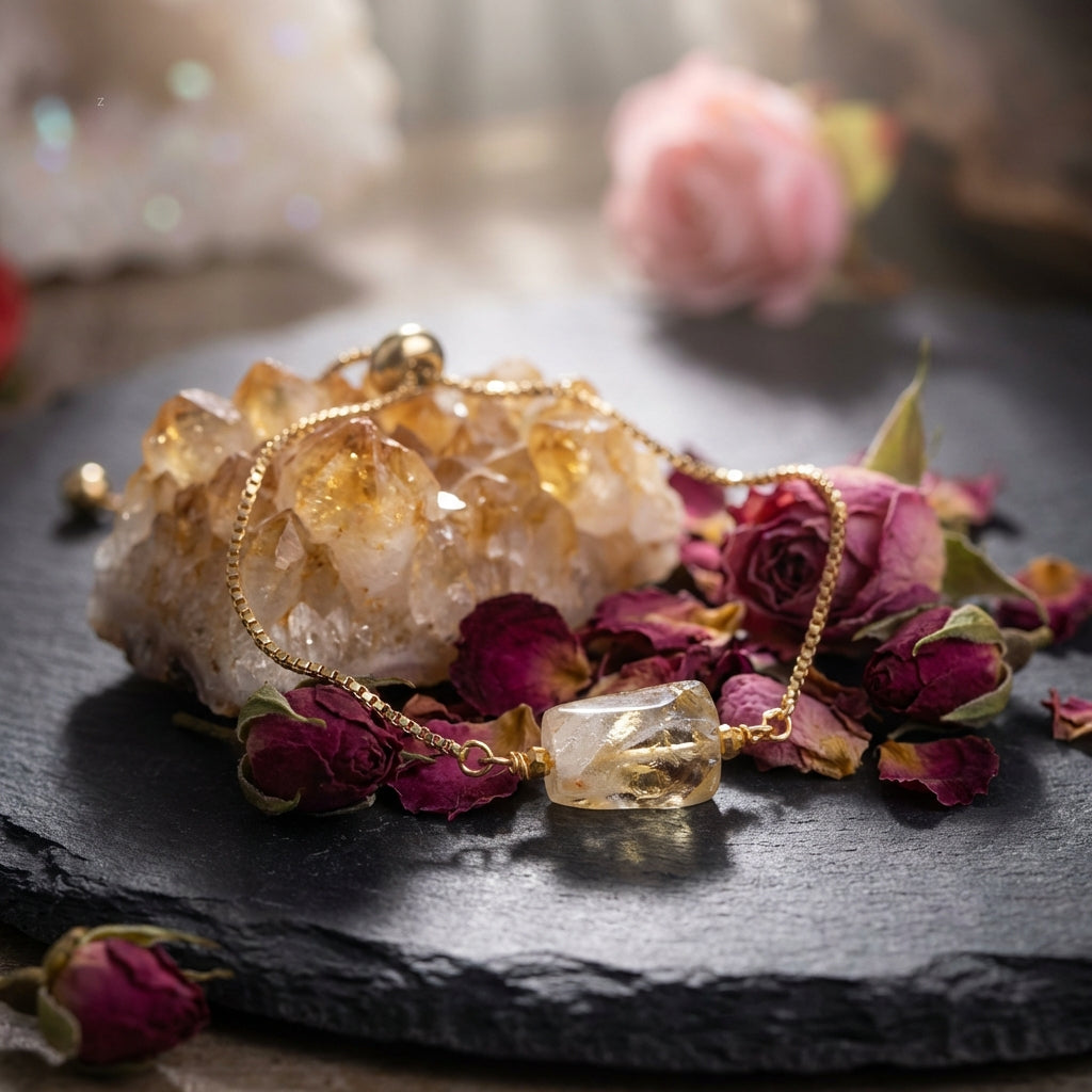 Sacrametal Healing Crystal Bracelet : Minimalist Intention Jewelry