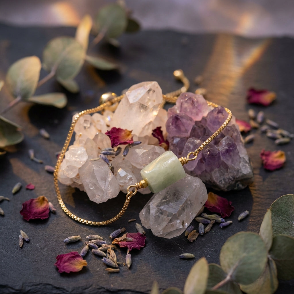 Sacrametal Healing Crystal Bracelet : Minimalist Intention Jewelry