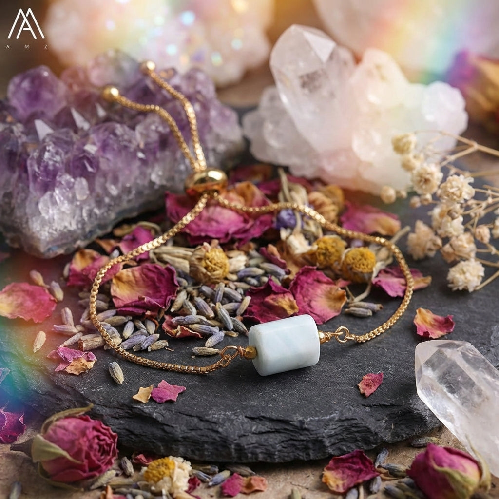 Sacrametal Healing Crystal Bracelet : Minimalist Intention Jewelry