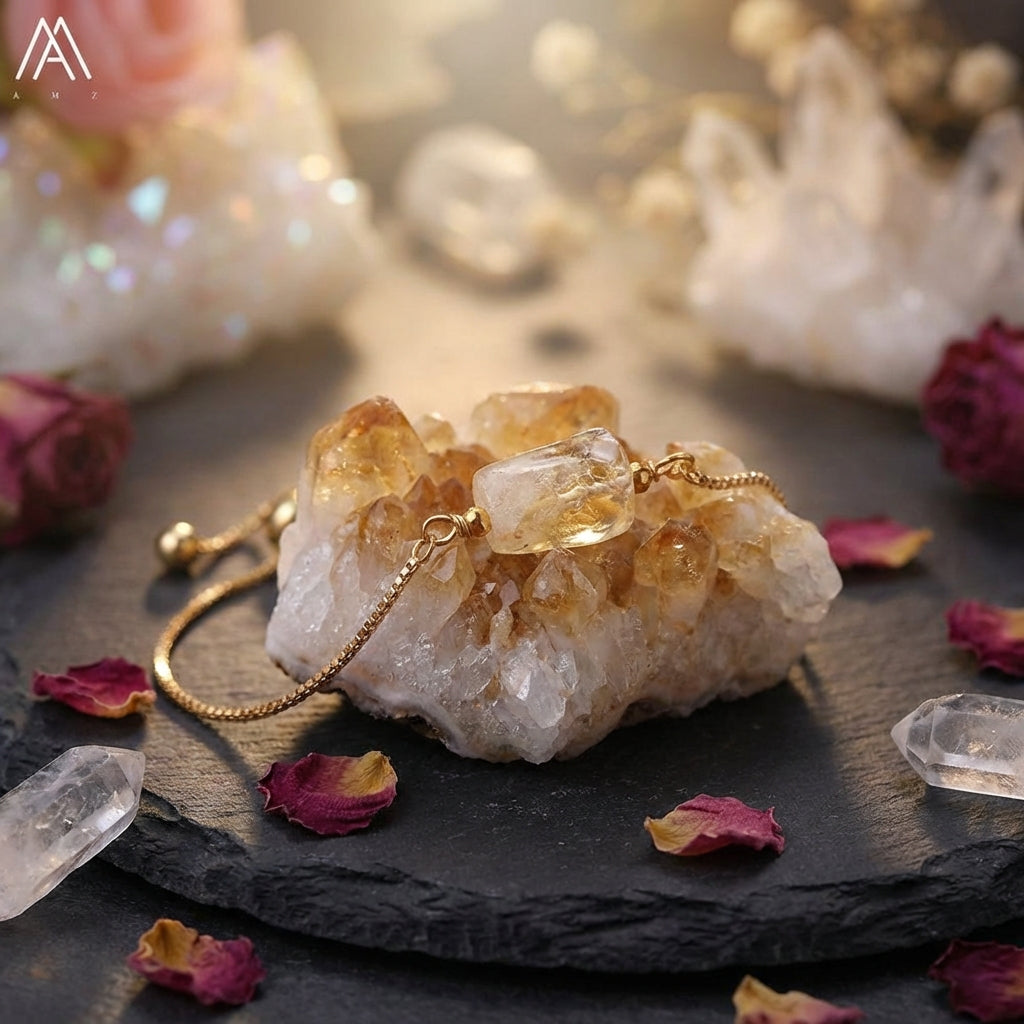 Sacrametal Healing Crystal Bracelet : Minimalist Intention Jewelry