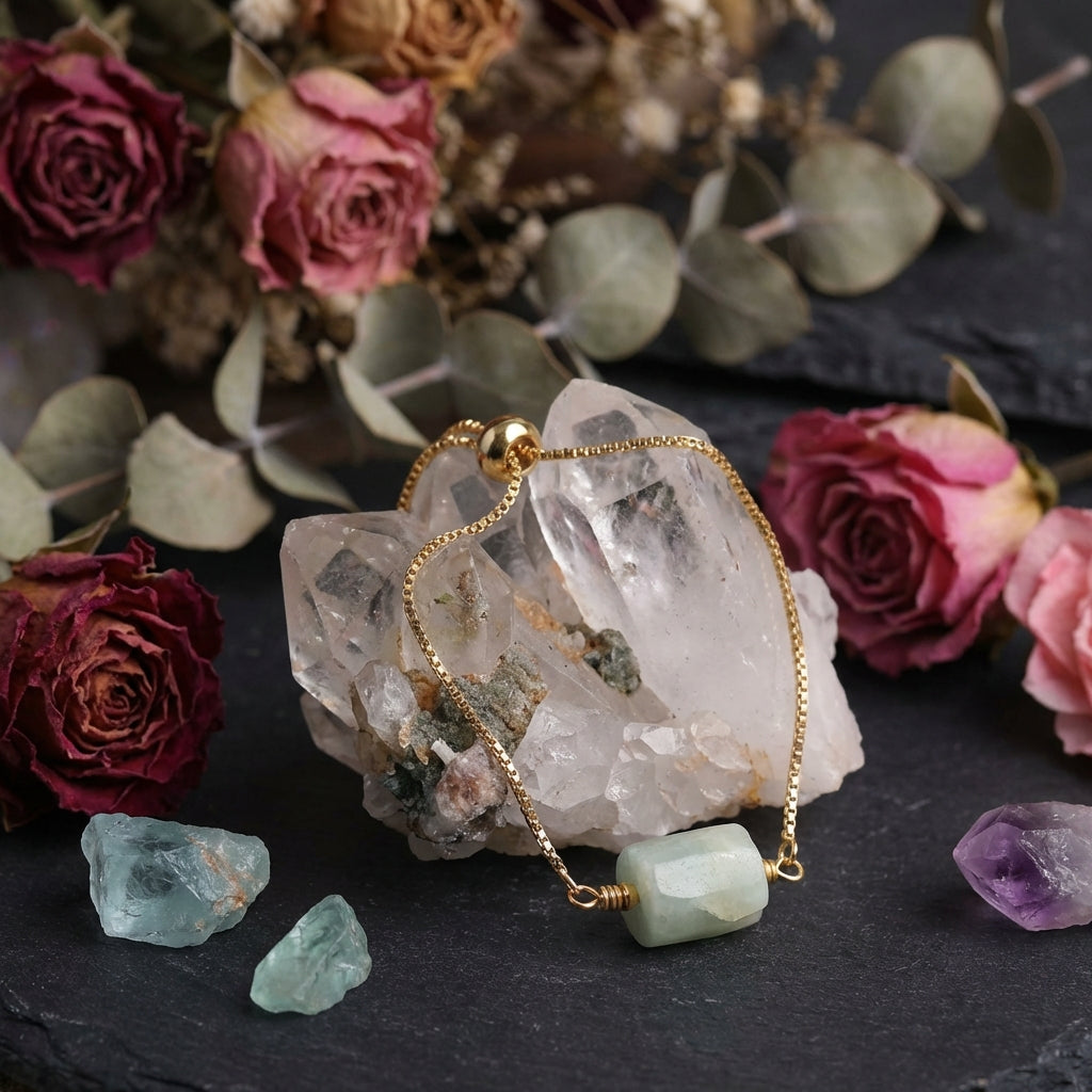 Sacrametal Healing Crystal Bracelet : Minimalist Intention Jewelry