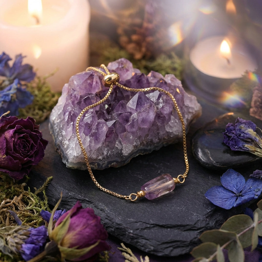 Sacrametal Healing Crystal Bracelet : Minimalist Intention Jewelry