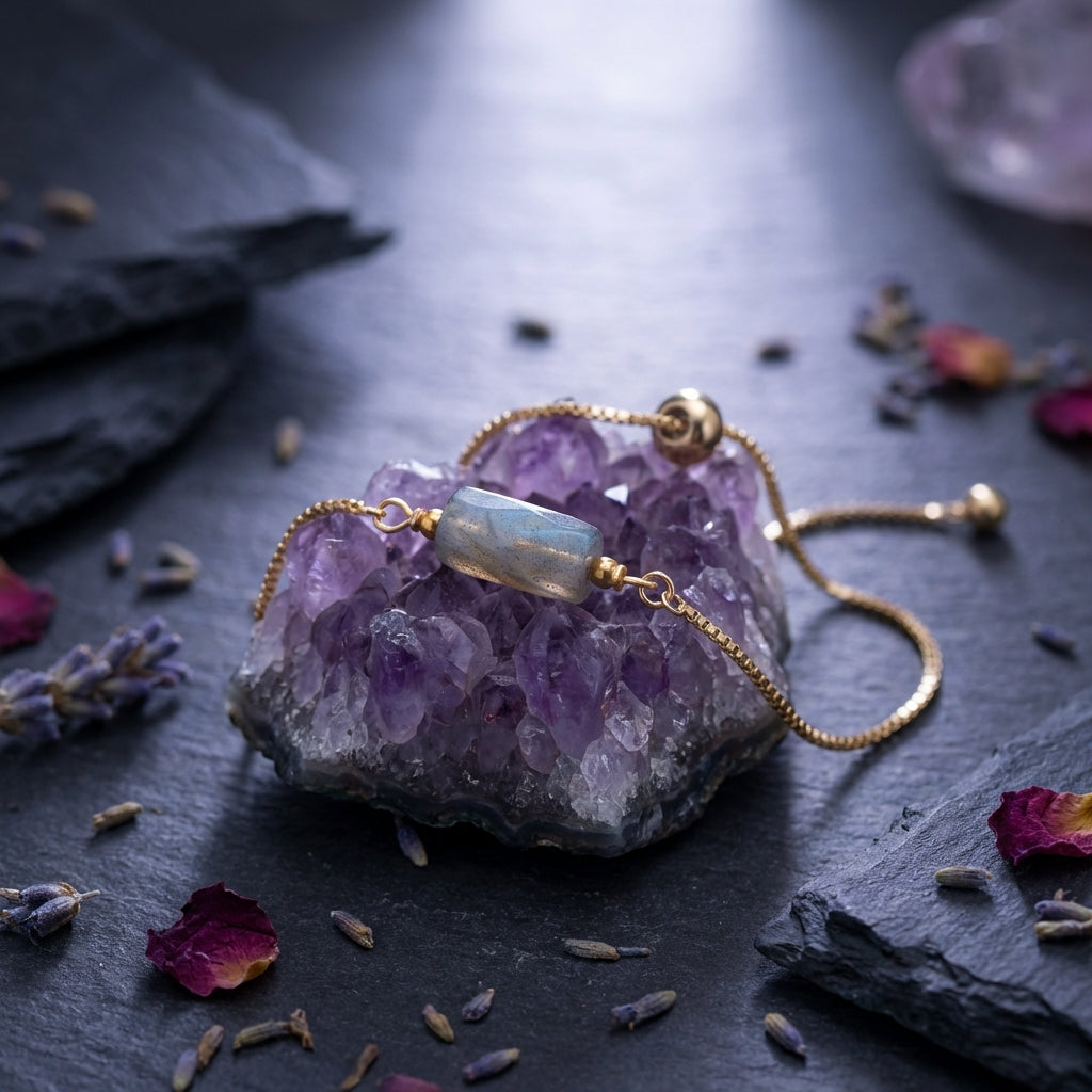 Sacrametal Healing Crystal Bracelet : Minimalist Intention Jewelry