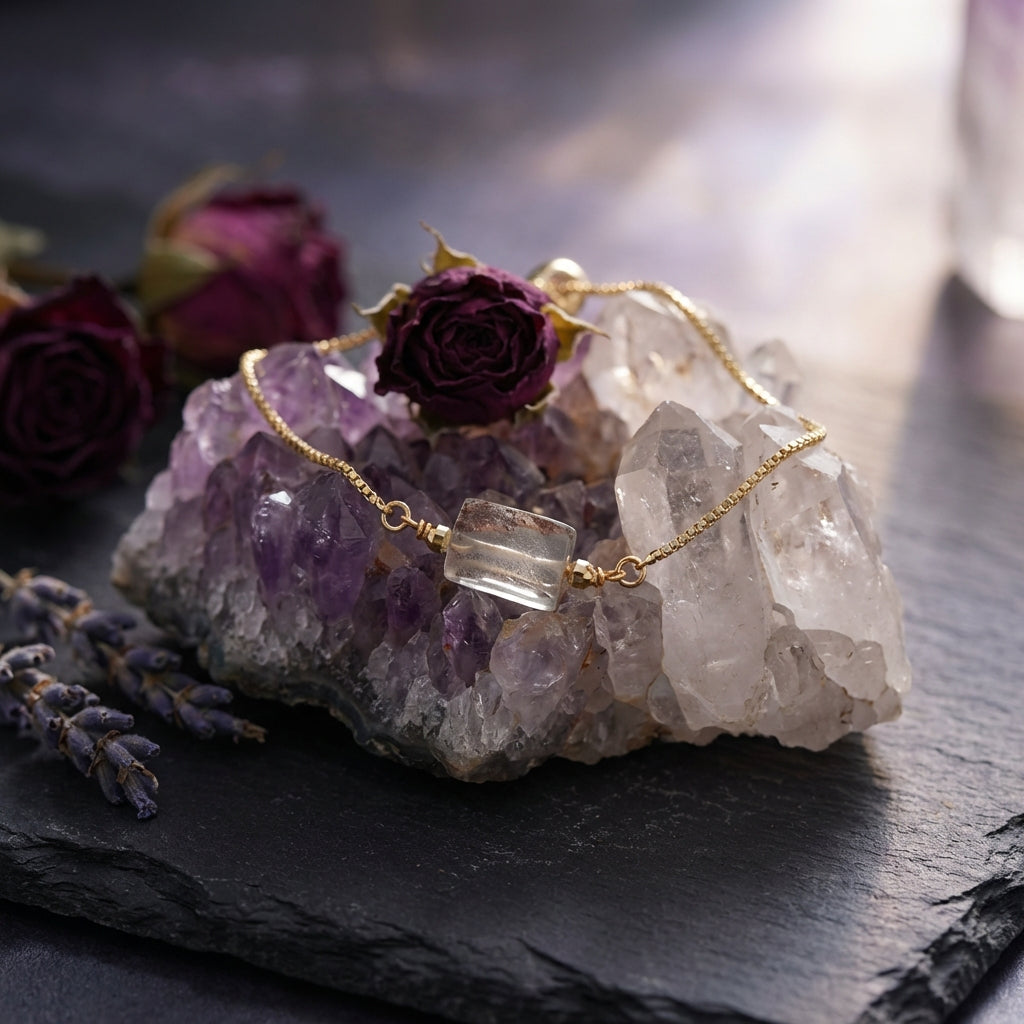 Sacrametal Healing Crystal Bracelet : Minimalist Intention Jewelry