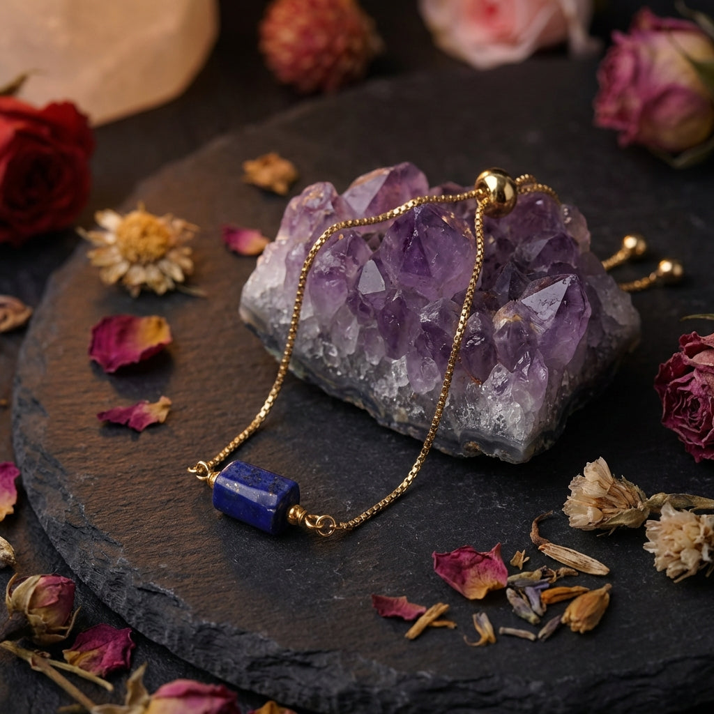 Sacrametal Healing Crystal Bracelet : Minimalist Intention Jewelry