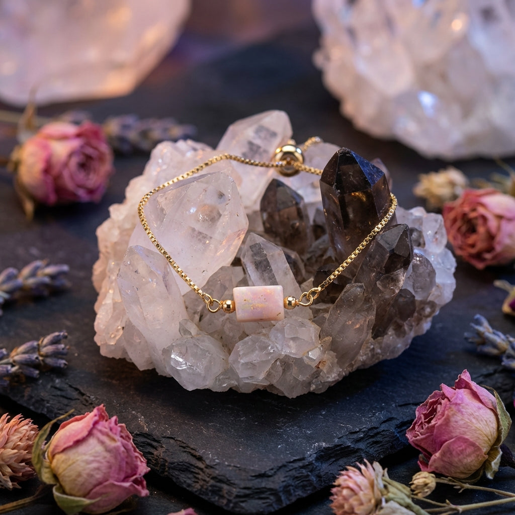 Sacrametal Healing Crystal Bracelet : Minimalist Intention Jewelry