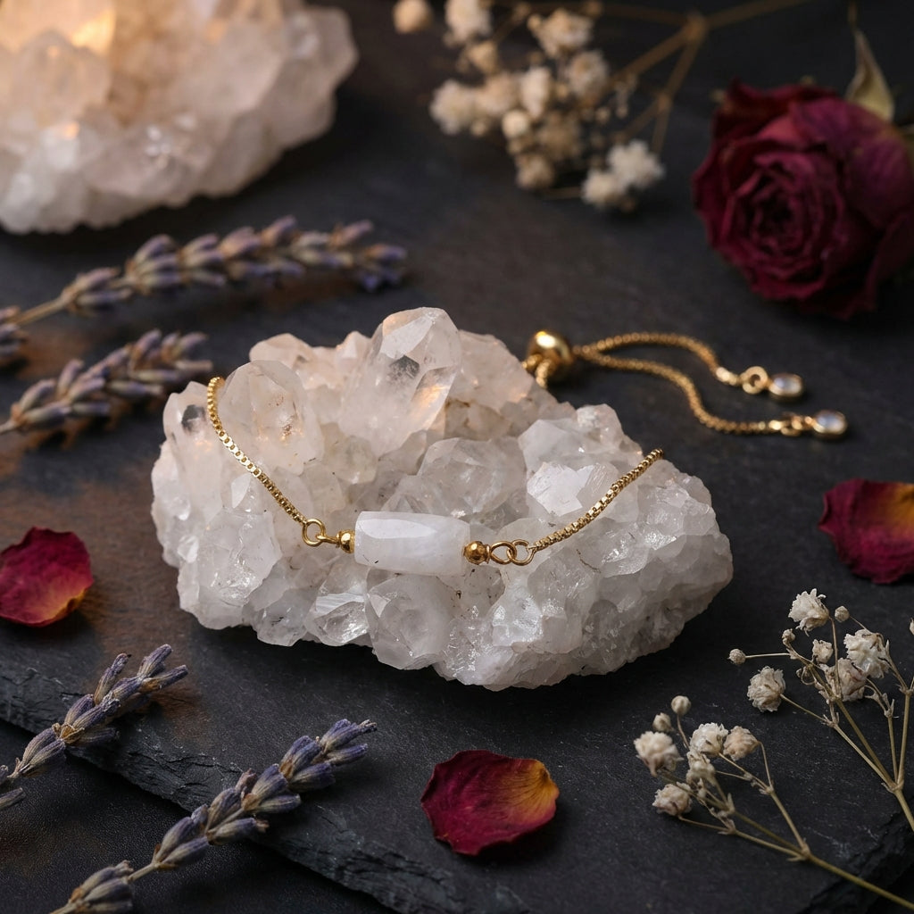 Sacrametal Healing Crystal Bracelet : Minimalist Intention Jewelry