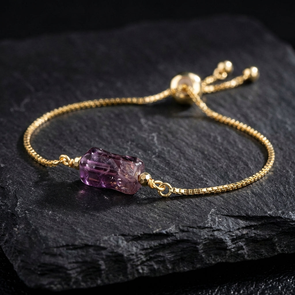 Sacrametal Healing Crystal Bracelet : Minimalist Intention Jewelry