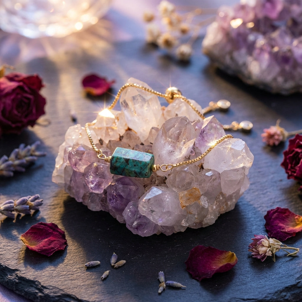 Sacrametal Healing Crystal Bracelet : Minimalist Intention Jewelry