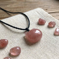 Strawberry Quartz Cat's Paw Pendant Necklace