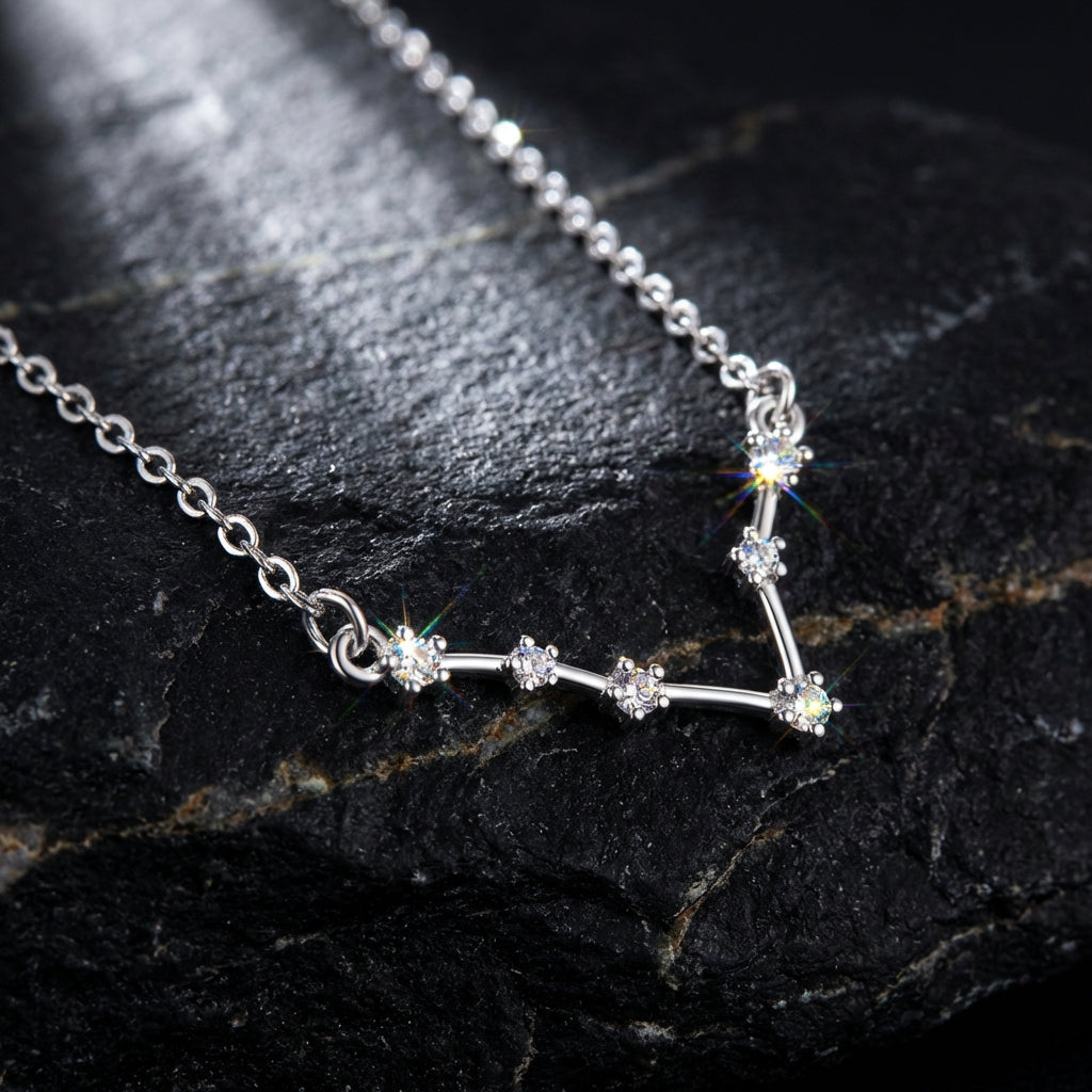 Zodiac Sign Constellation Pendant Necklace | S925 Sterling Silver