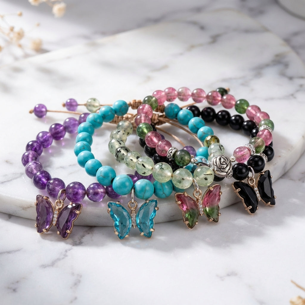 Healing Crystal Beaded Bracelet | Grounding & Strength