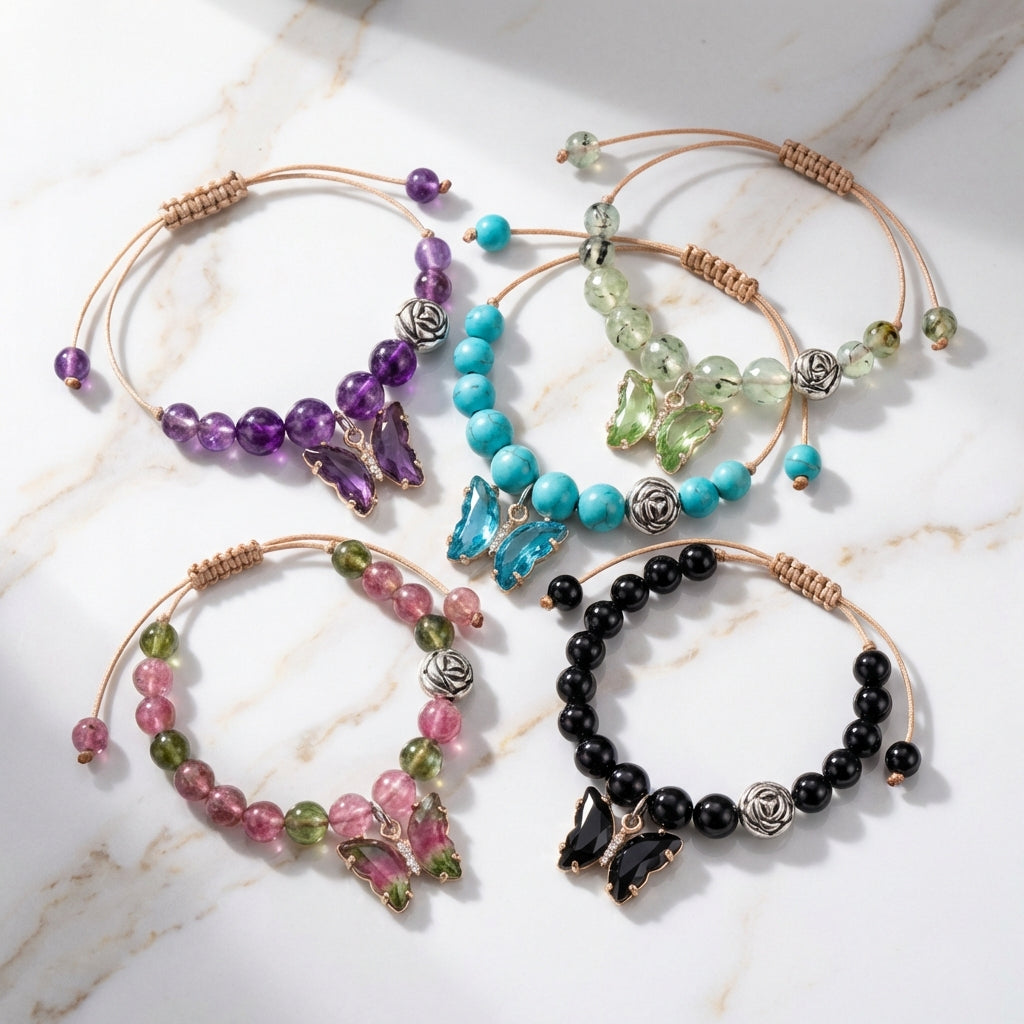 Healing Crystal Beaded Bracelet | Grounding & Strength