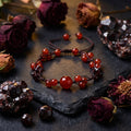 Carnelian & Garnet Healing Crystal Bracelet: Hand-Woven Intention