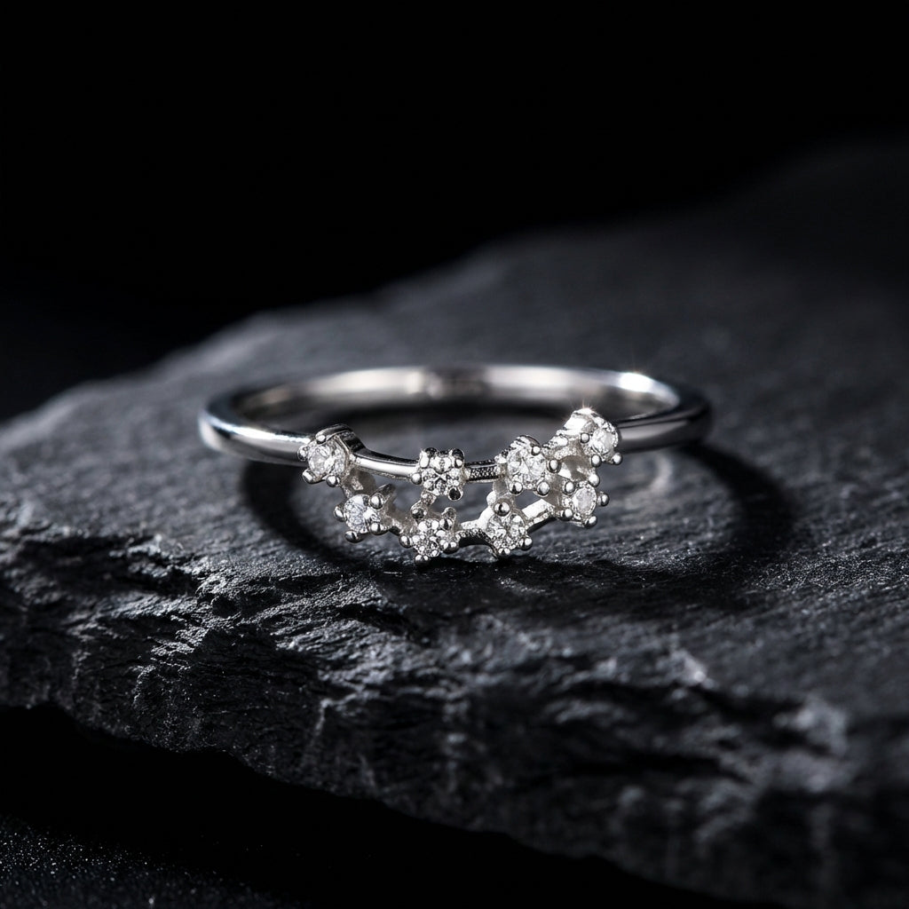 Zodiac Constellation Ring | Silver-Tone Alloy | Celestial Identity