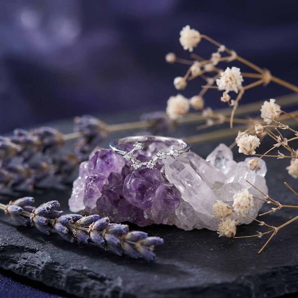 Zodiac Constellation Ring | Silver-Tone Alloy | Celestial Identity