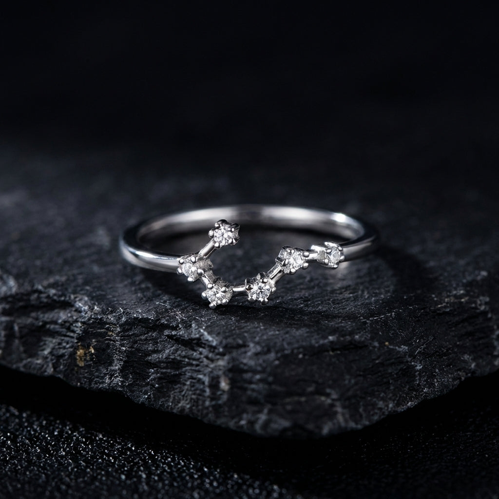 Zodiac Constellation Ring | Silver-Tone Alloy | Celestial Identity