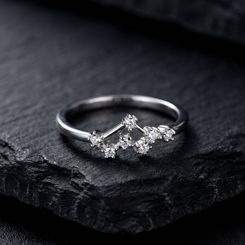Zodiac Constellation Ring | Silver-Tone Alloy | Celestial Identity