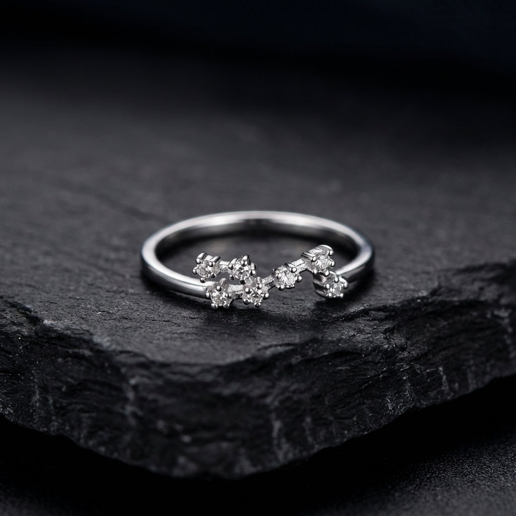 Zodiac Constellation Ring | Silver-Tone Alloy | Celestial Identity