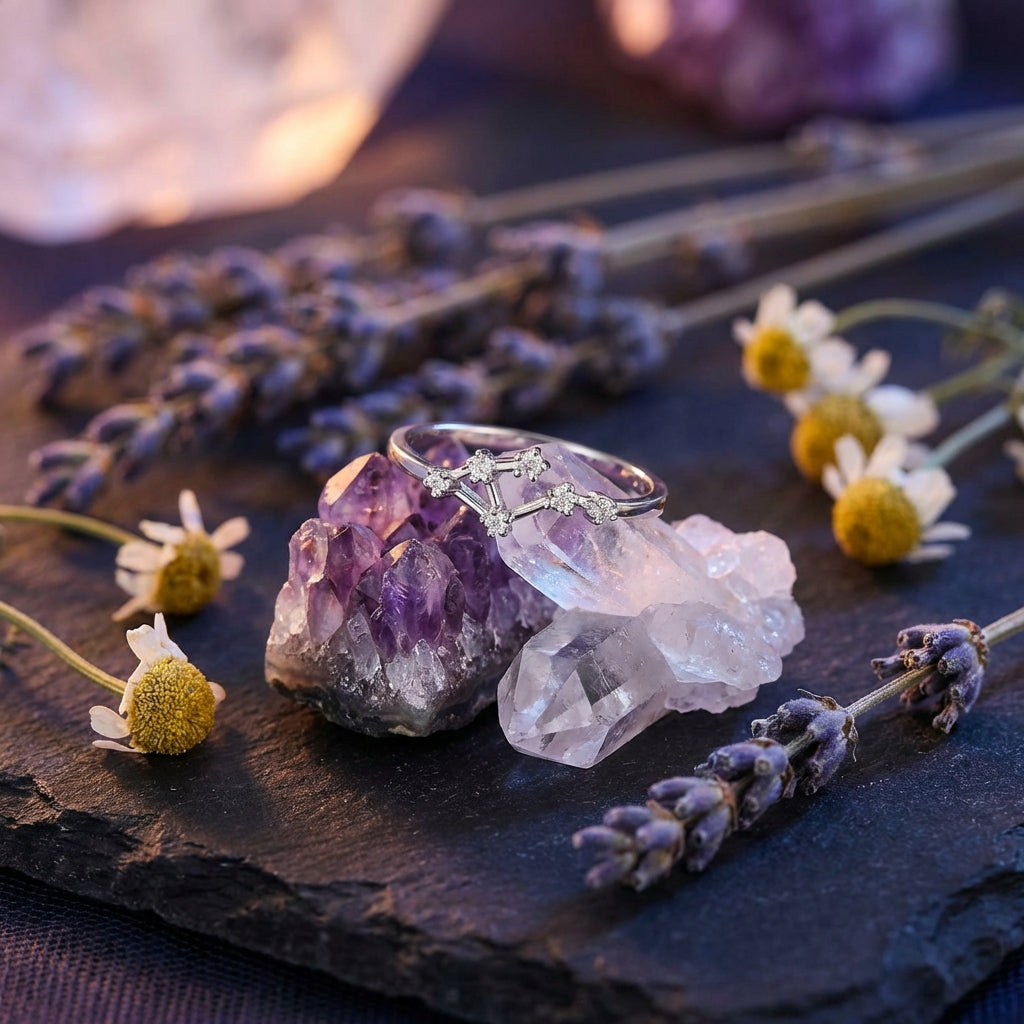 Zodiac Constellation Ring | Silver-Tone Alloy | Celestial Identity