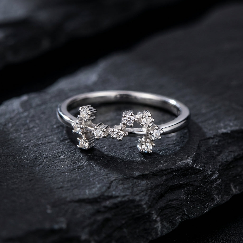 Zodiac Constellation Ring | Silver-Tone Alloy | Celestial Identity